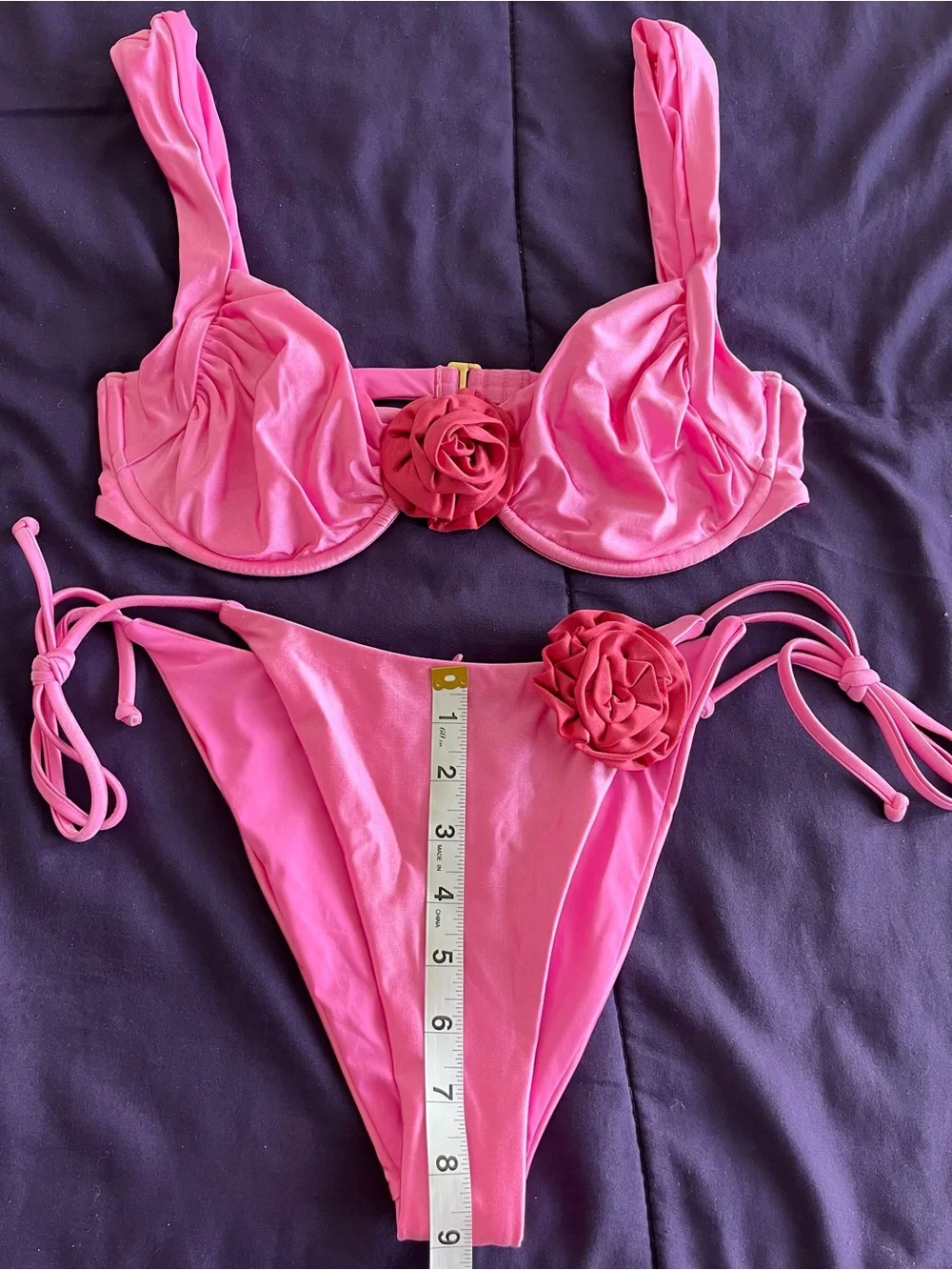 L*Space Bikini Set Stella Top & Lennox Bottom Large Pink Barbiecore Resortwear